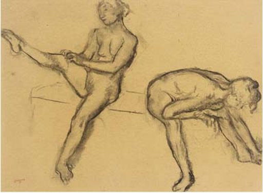 Edgar Degas (1834-1917), Étude de Nu - Deux femmes assises