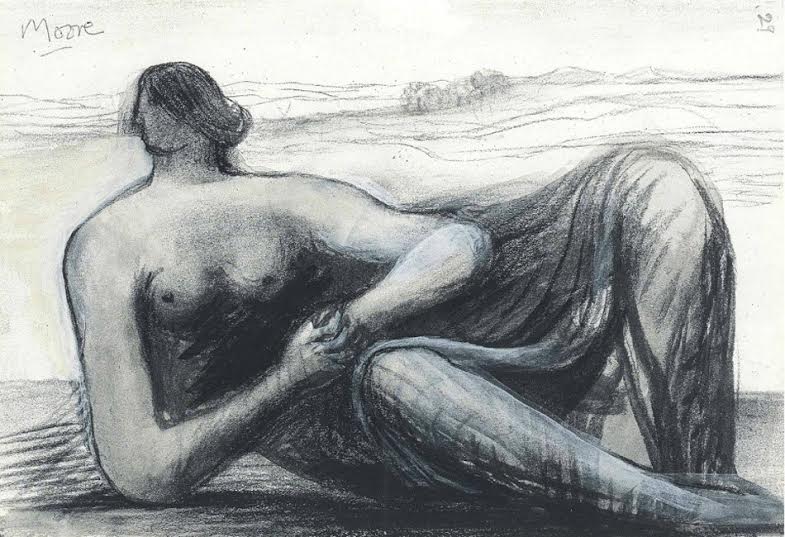 Henry Moore, OM CH (1898-1986), Draped Reclining Figure in a Landscape