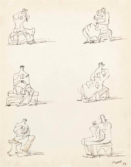 Henry Moore, OM CH (1898-1986), Studies for Seated Figures
