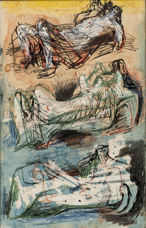 Henry Moore, OM CH (1898-1986), Three Reclining Figures, Studies for Sculpture