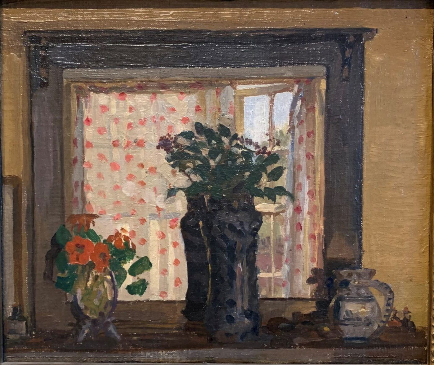 Harold Gilman (1876-1919), A Vase of Flowers on a Sideboard with a mirror behind