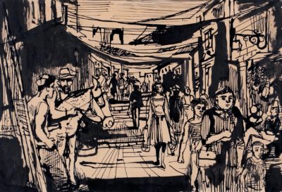 John Minton (1917-1957)Jerusalem: In the Market - 