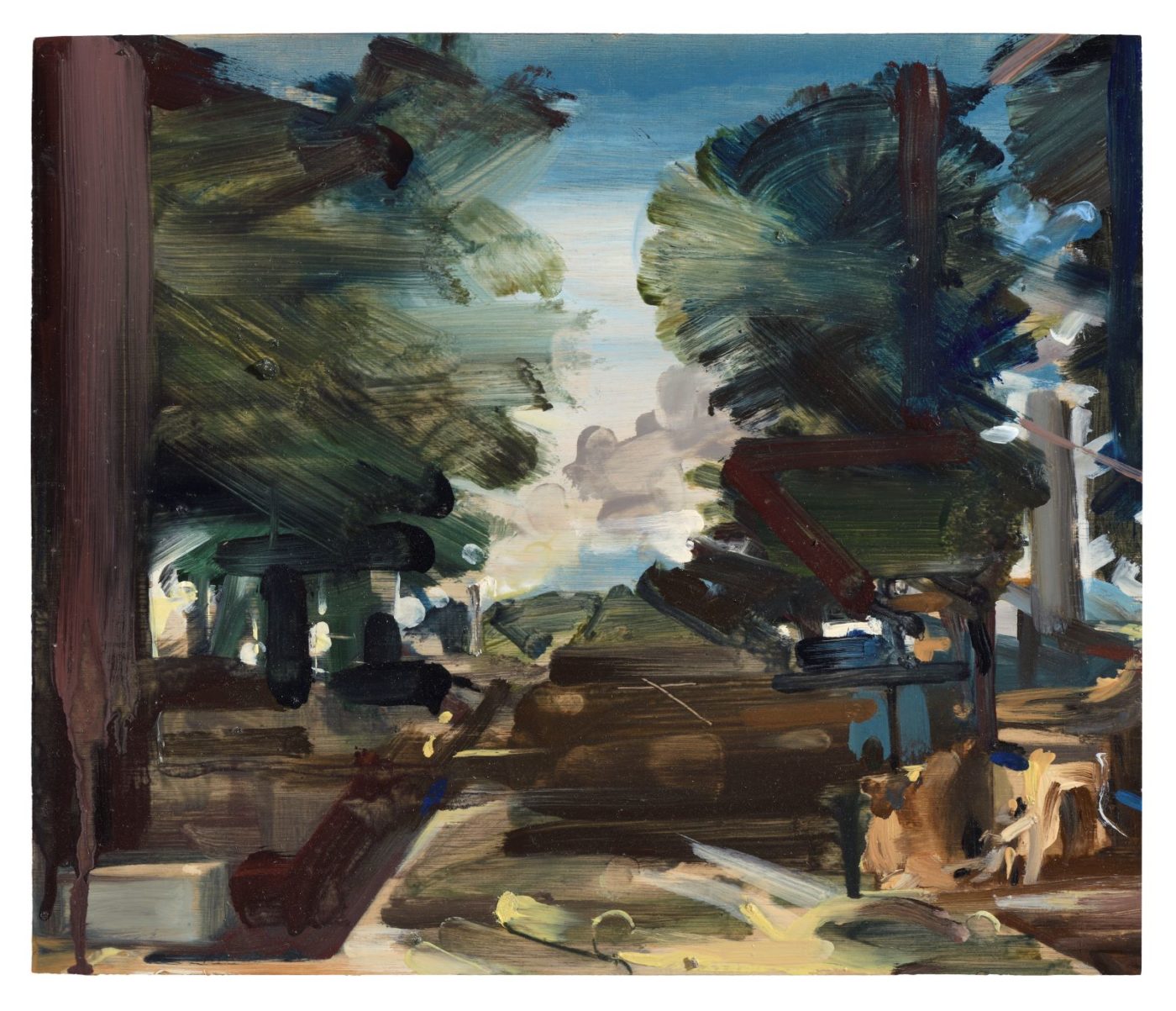 Kate Giles (b. 1962), Study after Poussin (A Roman Road) I