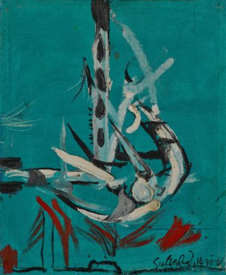 Graham Sutherland, OM (1903-1980)Hanging Form-Blue ground - 