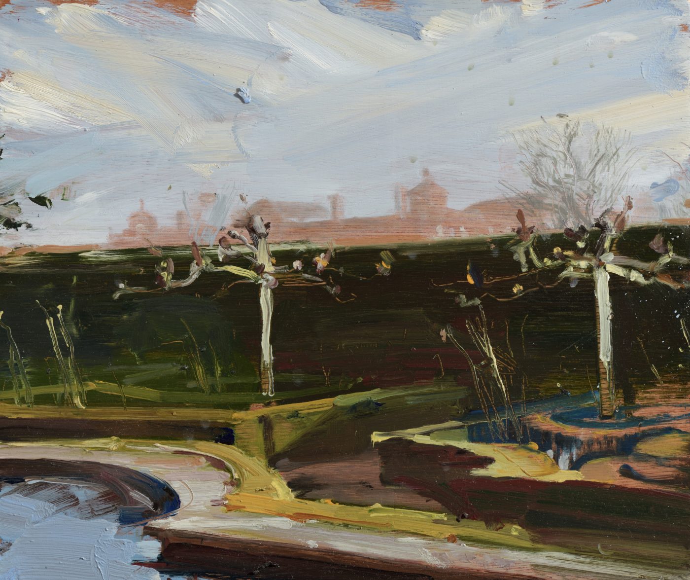 Kate Giles (b. 1962), Early Morning Houghton Walled Garden, January