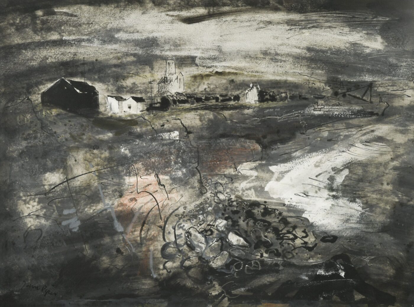 John Piper, CH (1903-1992), Portland, Black Beach